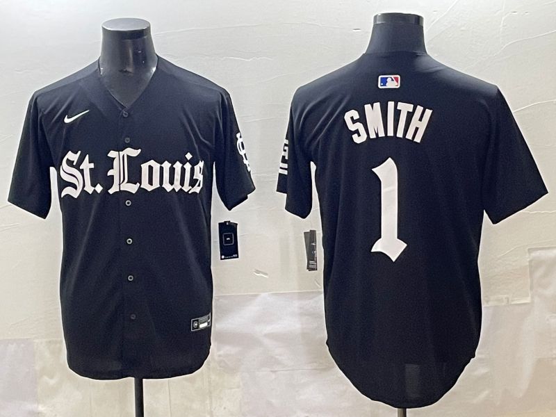 Men 2025 St.Louis Cardinals #1 Smith Black Five generations Joint Name Nike MLB Jersey style 2->st.louis cardinals->MLB Jersey
